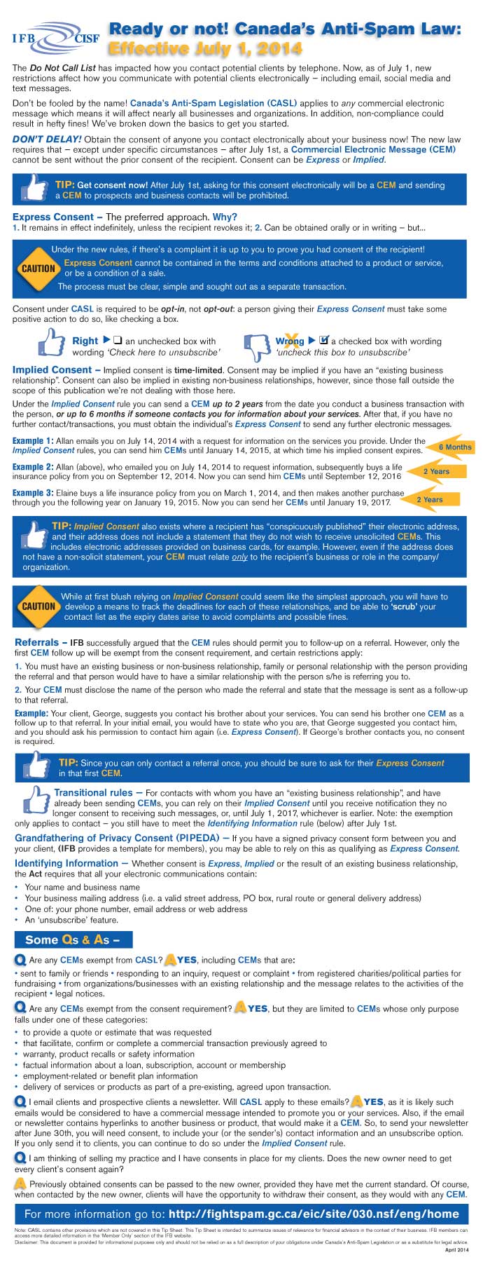 IFB CASL TIPS IFB CASL TIPS
